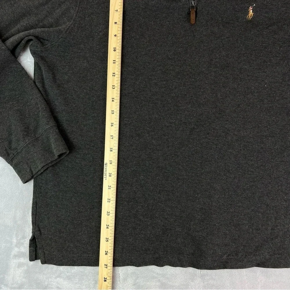 Polo Ralph Lauren Estate Rib Size XL Sweater Dark Gray 1/4 Zip Knitted‎ Pullover
